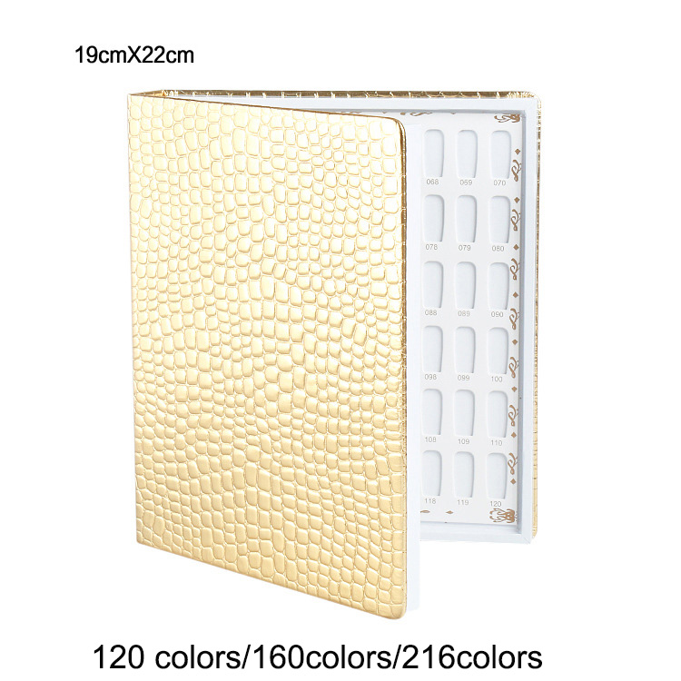 Latest 120/160/216 Luxury Leather Nail Art Color Chart Display Book
