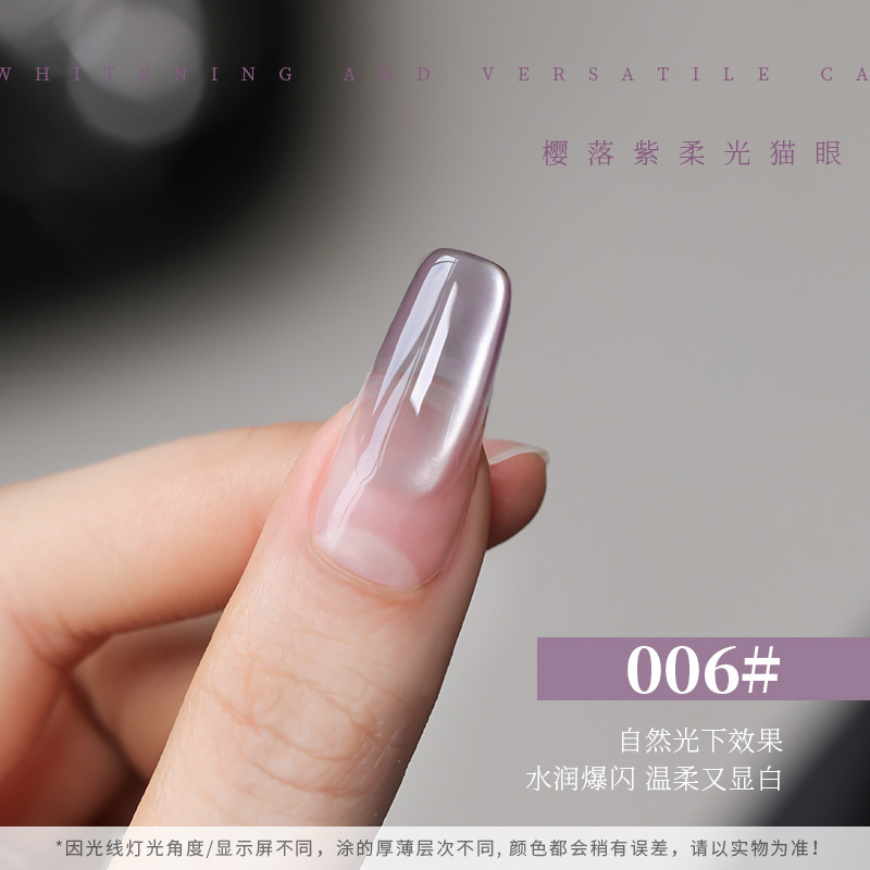 10 Color Non-toxic 15 ml Sparkling Glass Varnish Cat Eye Nail Gel Polish