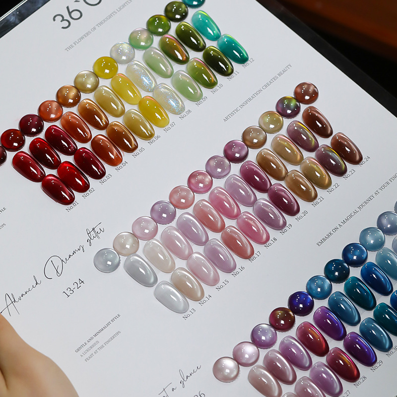 36 Color 15 ml Glass White Pink Varnish Cat Eye UV Gel Gel Polish