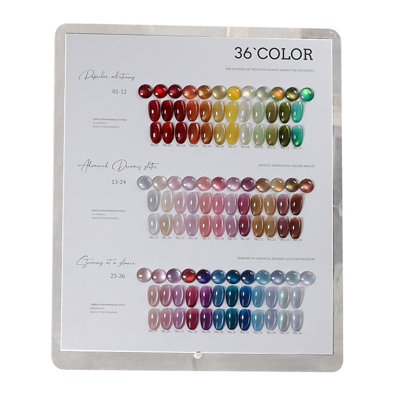 36 Color 15 ml Glass White Pink Varnish Cat Eye UV Gel Gel Polish