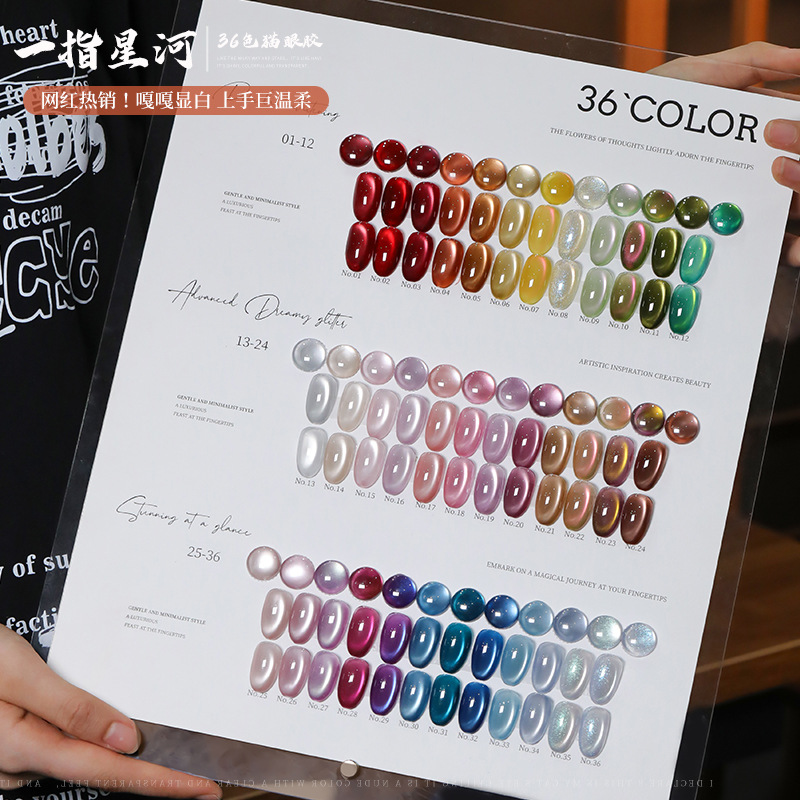 36 Color 15 ml Glass White Pink Varnish Cat Eye UV Gel Gel Polish