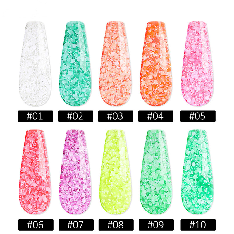 Snowflake Nail Gel Polish Glitter Snow Sequin Soak Off Nail Gel Polish