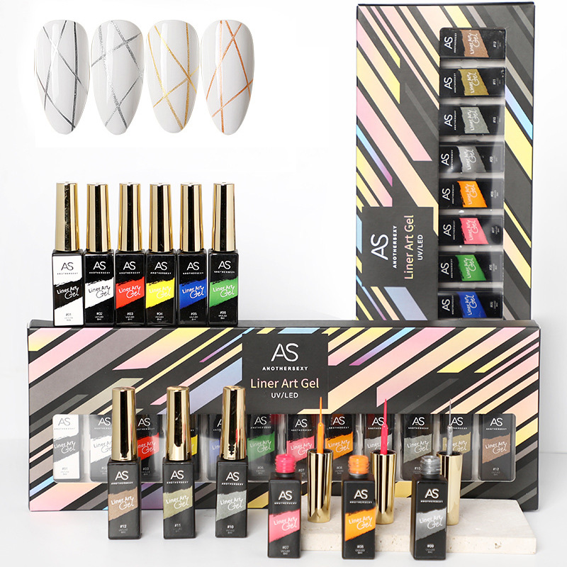  12 Color High Density 15 ml UV Gel Liner Nail Art