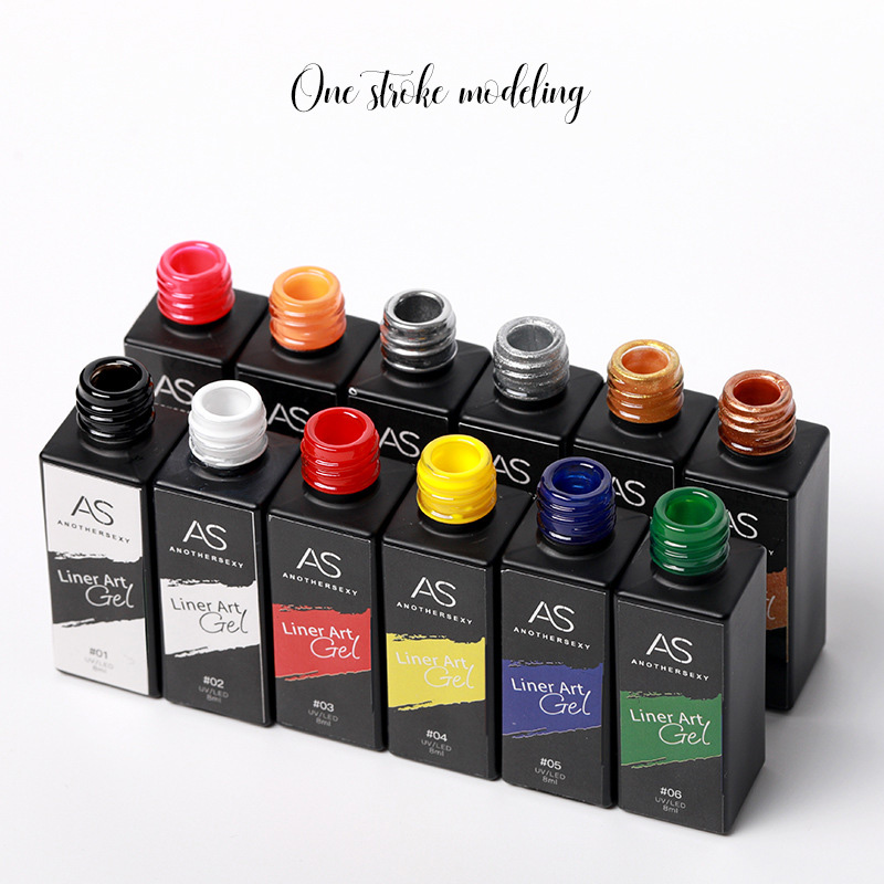  12 Color High Density 15 ml UV Gel Liner Nail Art
