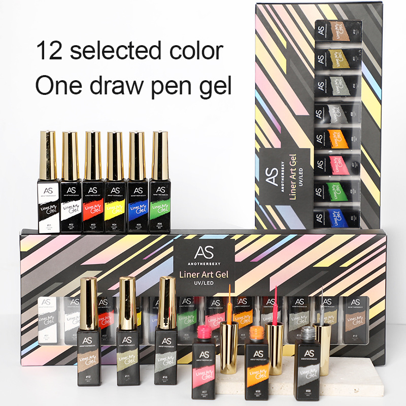  12 Color High Density 15 ml UV Gel Liner Nail Art