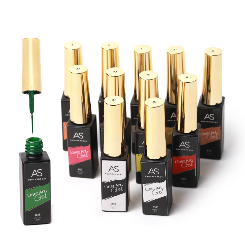  12 Color High Density 15 ml UV Gel Liner Nail Art