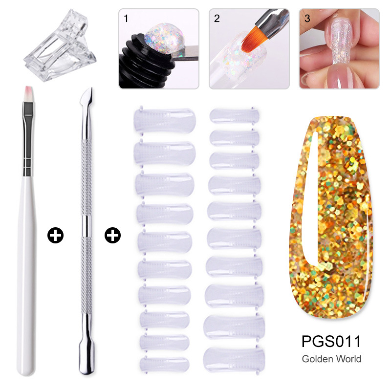 Nail Acrylic Gel Kit With Brush Tips Poligel Nail Kit Crystal Extension Poly Gel Nail Set