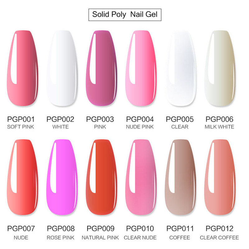 Nail Acrylic Gel Kit With Brush Tips Poligel Nail Kit Crystal Extension Poly Gel Nail Set