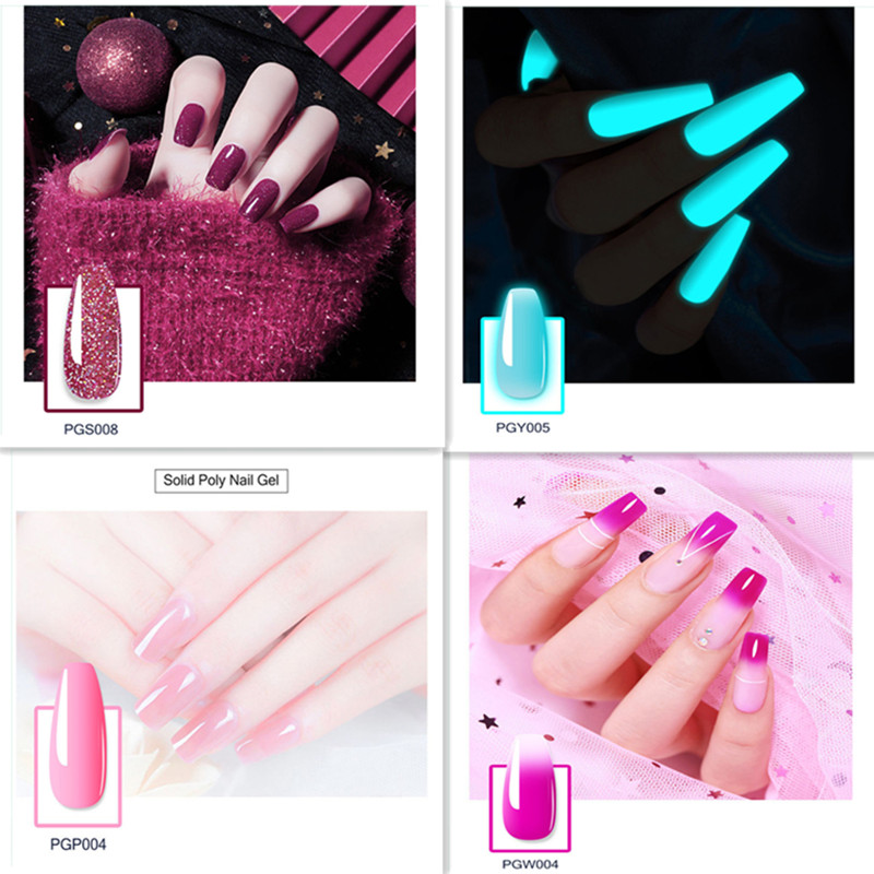 Nail Acrylic Gel Kit With Brush Tips Poligel Nail Kit Crystal Extension Poly Gel Nail Set