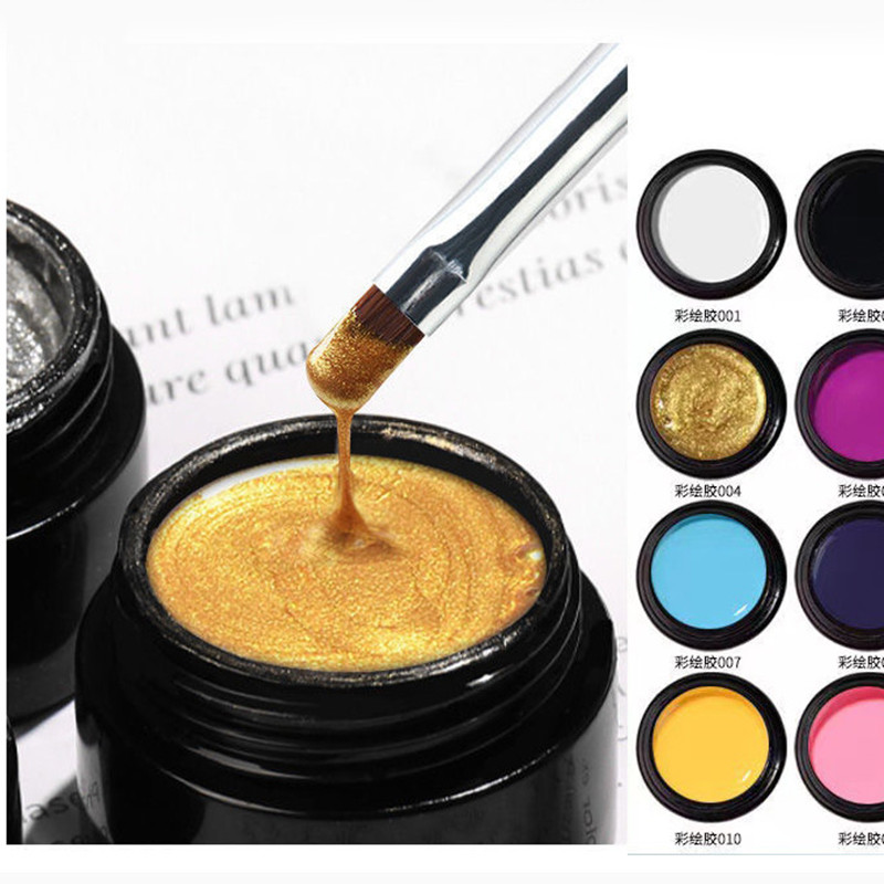 12 Color 8 ml Non-toxic False Nail UV Nail Art Painting Gel