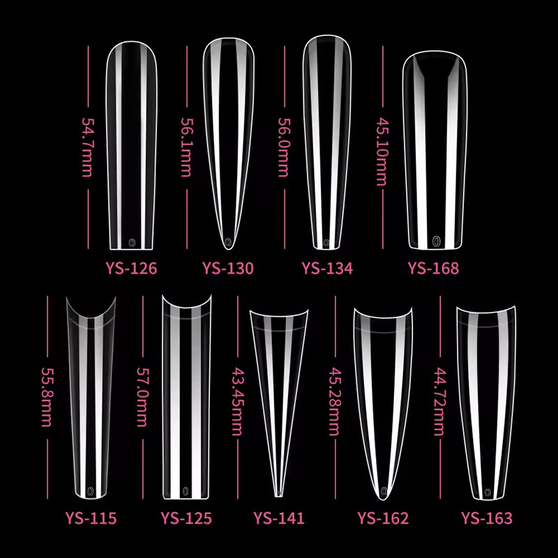 Custom 2025 Fashion 240 Pcs 3XL Long Straight Square Shape Long Coffin Soft Gel X Nail Tips Half Cover