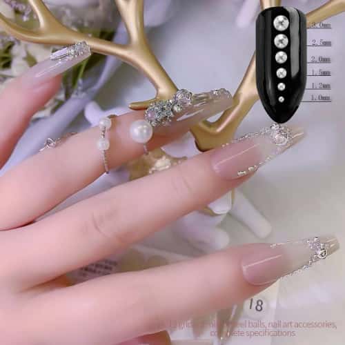 1mm 1.2mm 1.5mm 2mm 3mm Gold Black Rose Gold Stainless Steel Nails Art Beads Ball