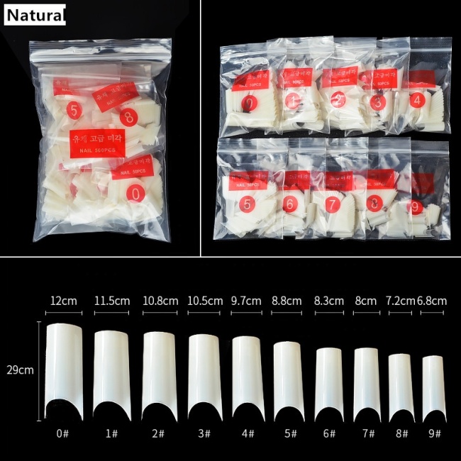 500pcs/set Acrylic French Style Natural U-shape Artificial Nail Art Tips
