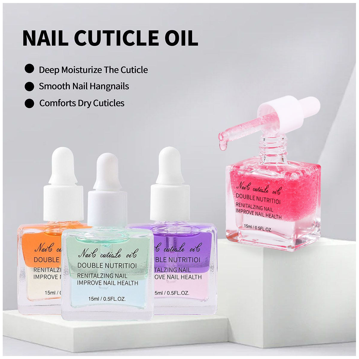 15ML Floral Fruity Double Layered Finger Edge Anti Backstabbing Nail Art Cuticle Oil