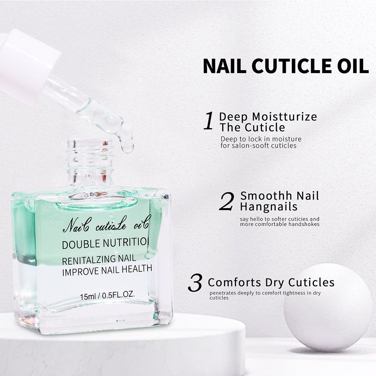 15ML Floral Fruity Double Layered Finger Edge Anti Backstabbing Nail Art Cuticle Oil