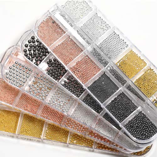 1mm 1.2mm 1.5mm 2mm 3mm Gold Black Rose Gold Stainless Steel Nails Art Beads Ball