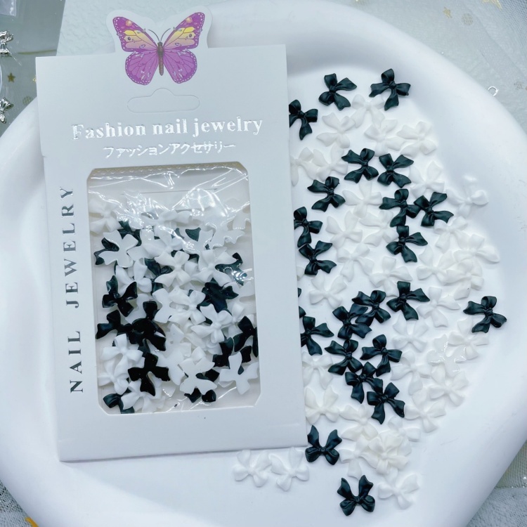 12 Options White Black Pink Colorful Resin Nail Arts Ribbon Jewelry
