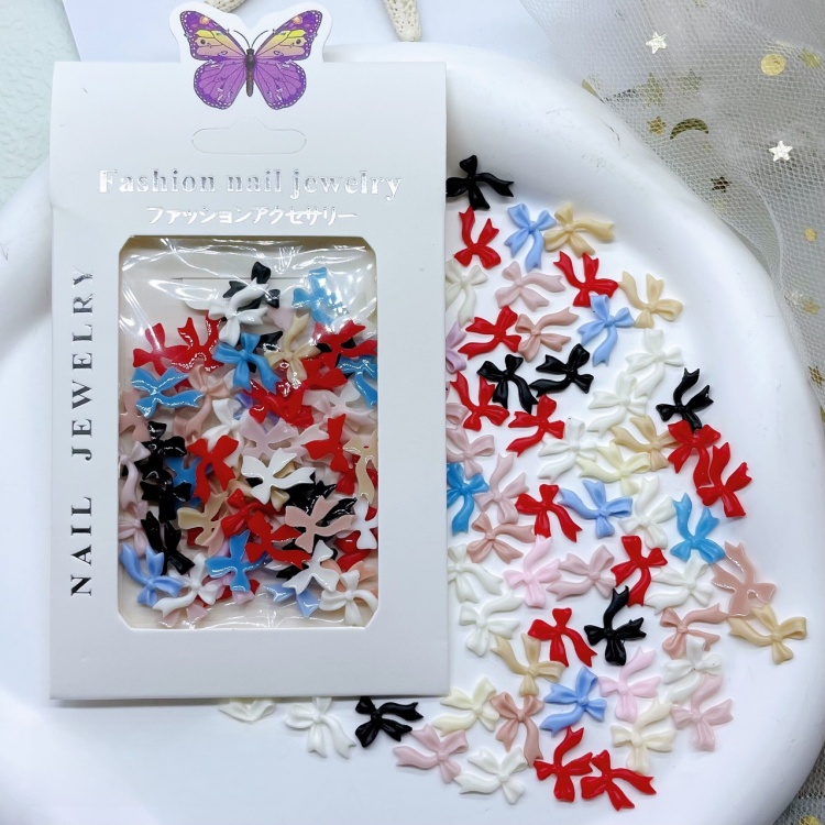 12 Options White Black Pink Colorful Resin Nail Arts Ribbon Jewelry