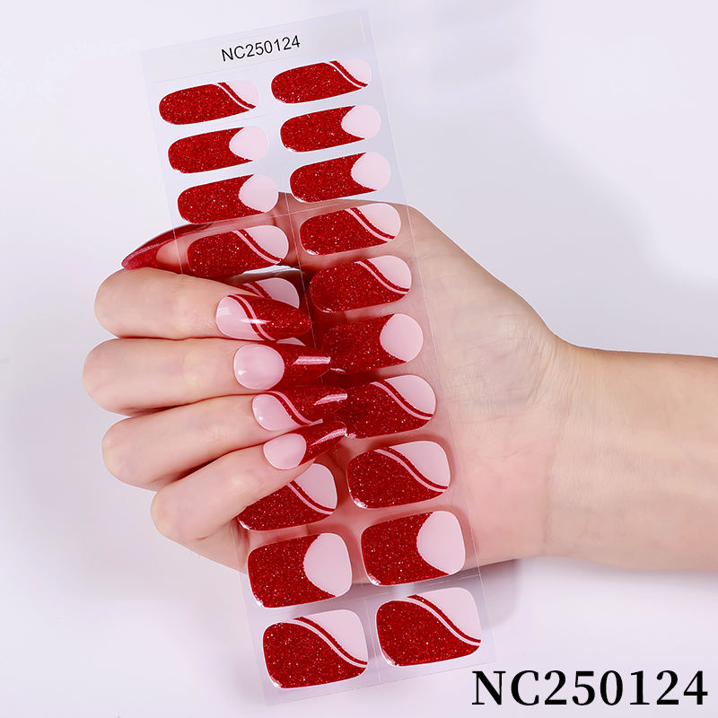 S-shaped Cateye Half-baked Eco-Friendly Spring Fresh Transparent Daisy UV Semi-cured Gel Nail Sticker