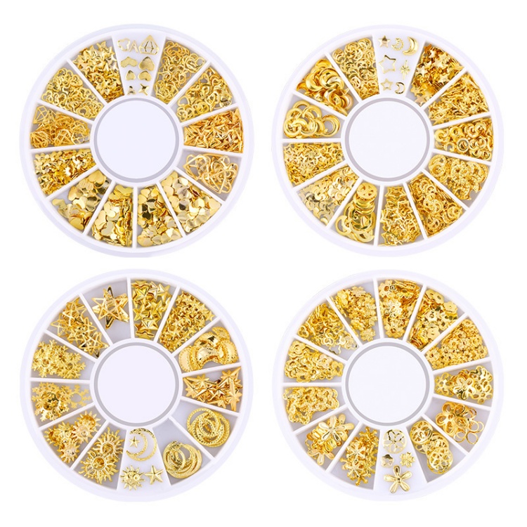 Summer Sea Metal Alloy Rivets Shell Star Starfish Hollow Star Studs Gold Charms