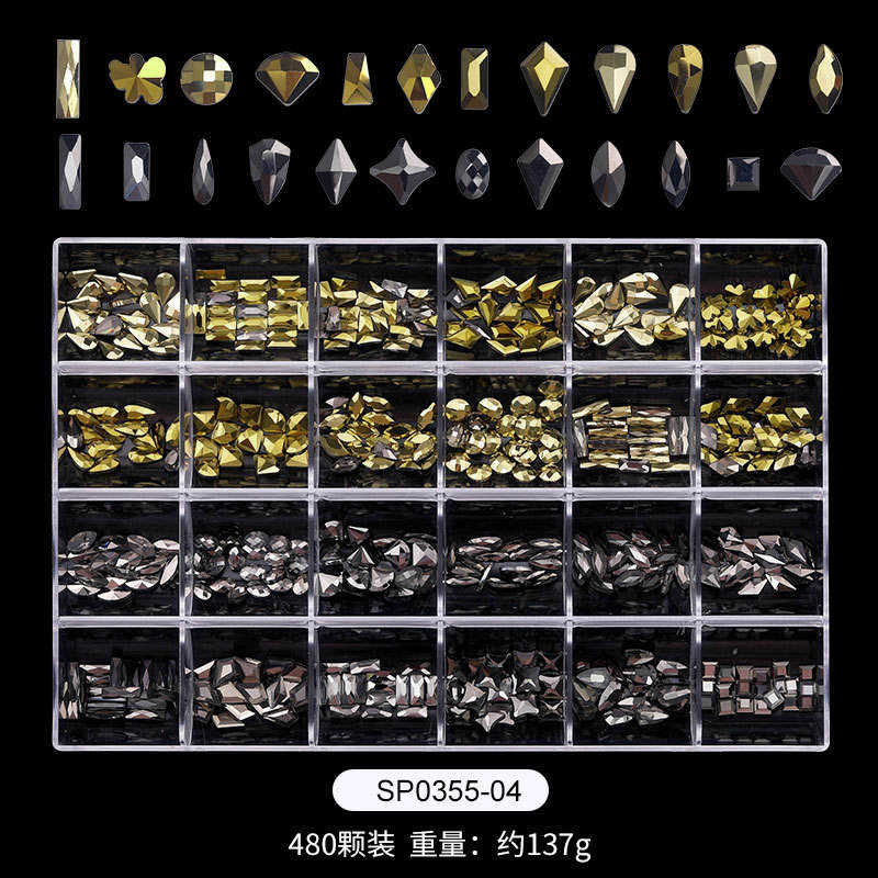 Mixed Alloy Rhinestone Aurora Glass Resin Snake Planet Nail Art Diamond Jewelry