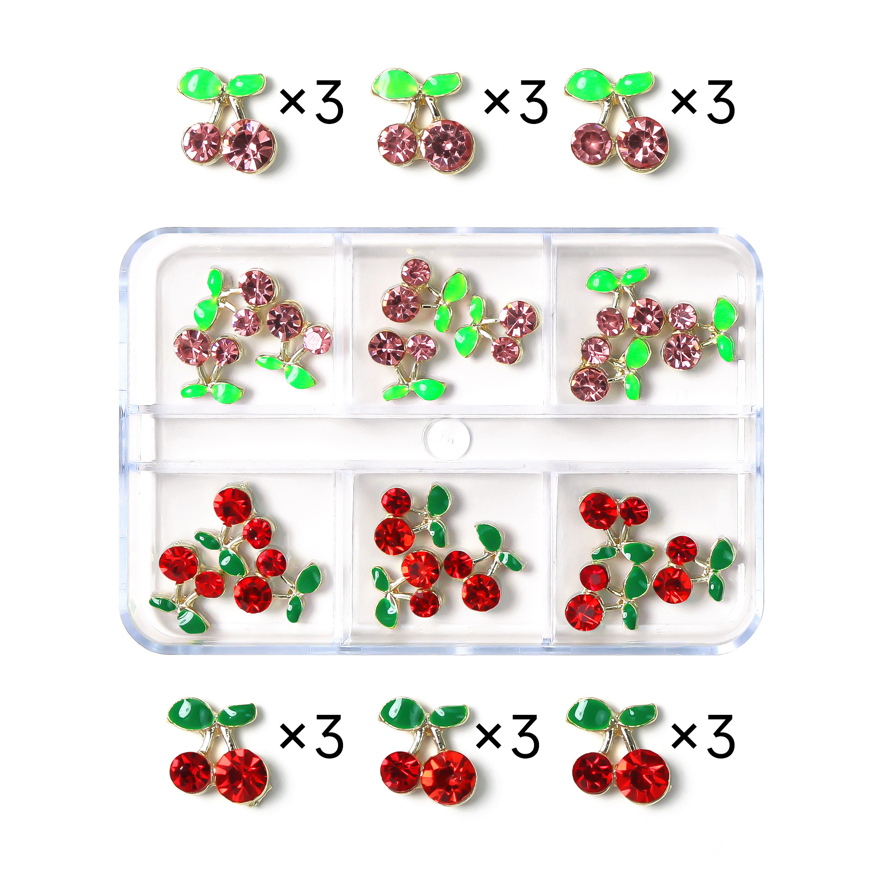 30 Pcs/box Silver Metal Alloy Nail Arts Charms Camellia Cherry Planet Decors