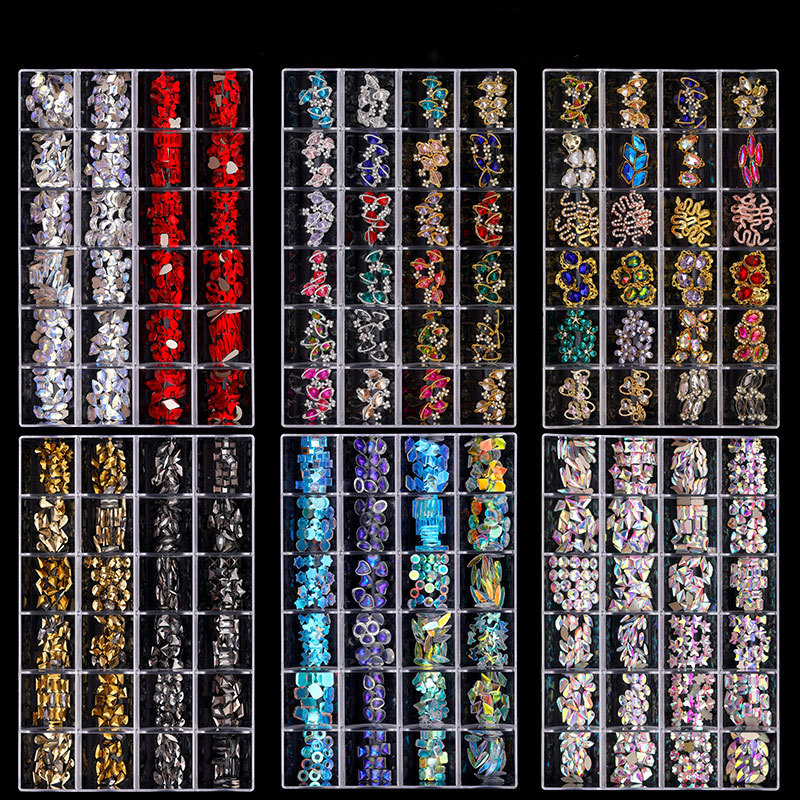 Mixed Alloy Rhinestone Aurora Glass Resin Snake Planet Nail Art Diamond Jewelry