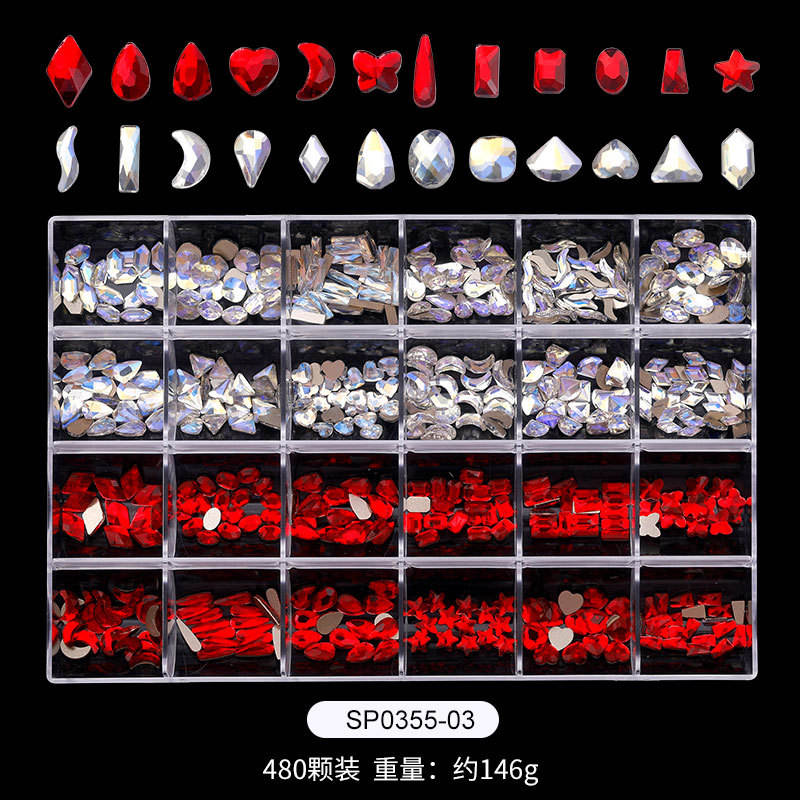 Mixed Alloy Rhinestone Aurora Glass Resin Snake Planet Nail Art Diamond Jewelry